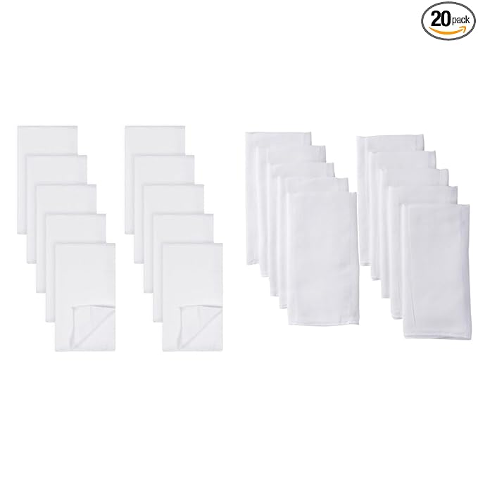 Gerber Unisex Baby Boys Girls Birdseye Flatfold Cloth Diapers Multipack White 10 Pack & Unisex Baby Boys Girls Birdseye Prefold Cloth Diapers Multipack White 3-Ply 10 Pack