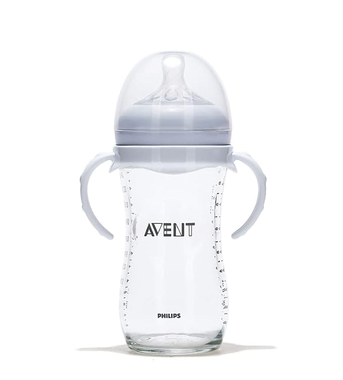 4 Packs Bottle Handles Baby Feeding Transitional Baby Feeding Nursing Bottle Holders Easy Grip Standard Plastic Handle for Avent Natural Series Baby Bottles (White)