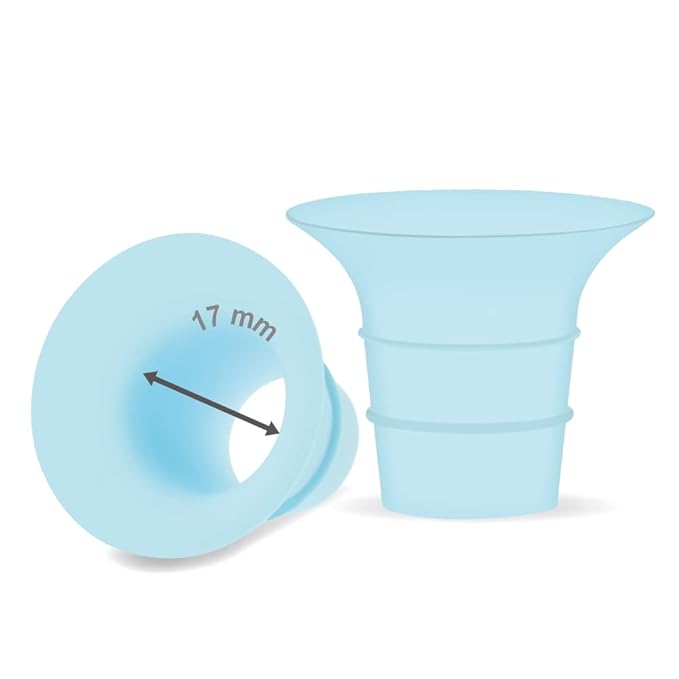 Maymom 17mm Flange Insert Blue Compatible with Elvie Single/Double Electric, Elvie Stride Cup (24mm), Compatible with Medela PersonalFit Flex Shield, Not Original Elvie Replacement Pump Parts