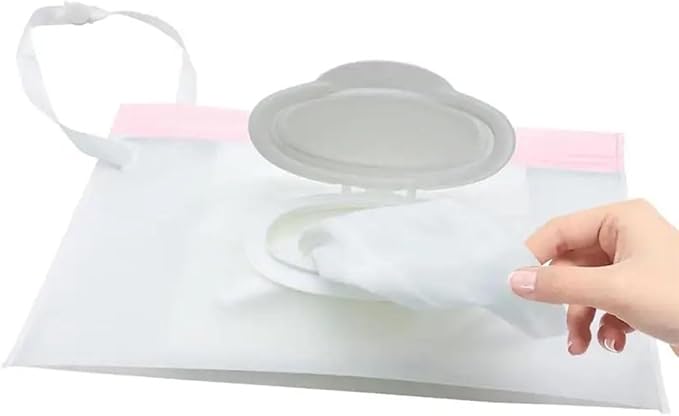 Portable Wet Wipe Dispenser Bag,Reusable Wipe Container Travel Holder, Napkin Storage Pouch with Sealed Zipper (Gray)