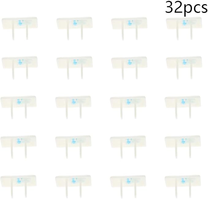 Heyiarbeit 32pcs Outlet Covers Child Proof Plug Cover Electrical Protector Safety Caps for Home Office Electrical Outlets Child Safety Socket Cover 2 Holes White