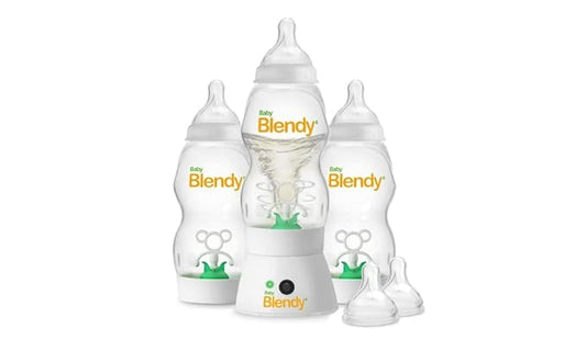 Baby Bottles - Best Infant to Toddler Milk Feeding Containers with Anti-Colic | Air Vent System - with Blender Mixer for Babies Newborns Infants Toddlers | (3-6 Months) Premium Bundle