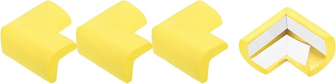 uxcell Corner Guards Edge Protectors, 12Pack Foam Safety Bumper L Shape, 55mm/2.16"(L) for Furniture Corner Table Edge Guard, Yellow
