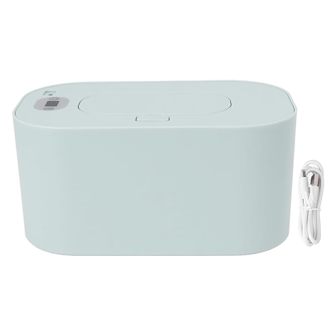 Baby Wipe Warmer, USB Constant Temperature Portable Wipe Heater Temperature Adjustment Warm Keeper Dispenser Large Capacity, Evenly Overall Heating 5V (Green)