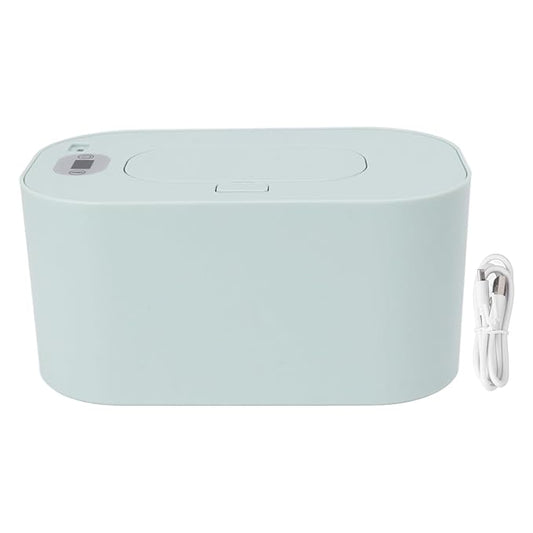 Baby Wipe Warmer, USB Constant Temperature Portable Wipe Heater Temperature Adjustment Warm Keeper Dispenser Large Capacity, Evenly Overall Heating 5V (Green)