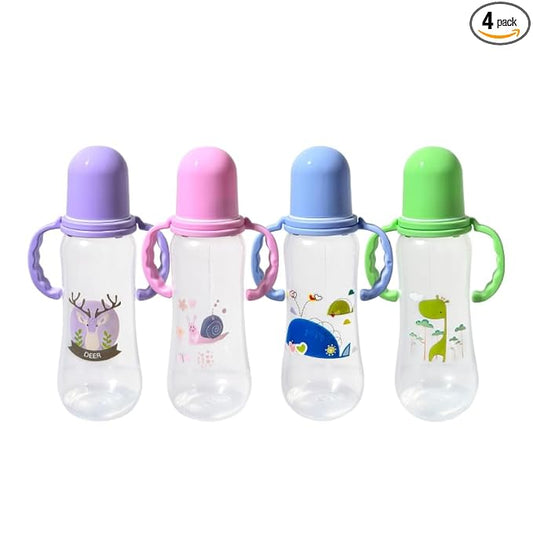 Pretty Baby 8oz 4-Pack Anti-Colic Baby Bottles for Newborns, BPA-Free, Breastfeeding Transition, Vented for Gas & Colic Relief Ideal for Baby Registry