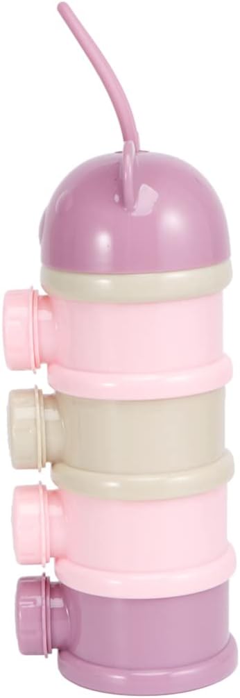 Alipis 4 Layers Portable Milk Powder Box for Baby Formula Storage Stackable Infant Milk Container with Leak-Proof Compartments for Travel and Feeding
