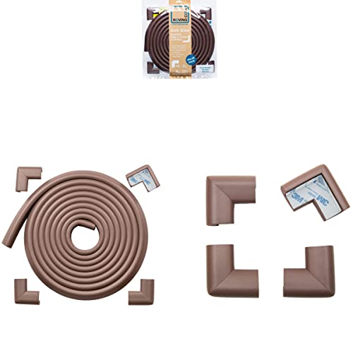 15ft Edge 12 Corners - Bundle & Save - RovingCove HeftyFit Edge Corner Guards, Coffee Brown