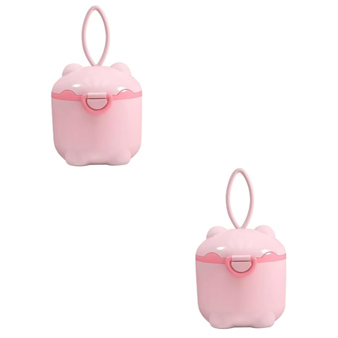 Hemoton 2pcs Portable Powder Dispenser Food-grade Container for Formula Storage Capacity for Travel and Outdoor Use Pig Design