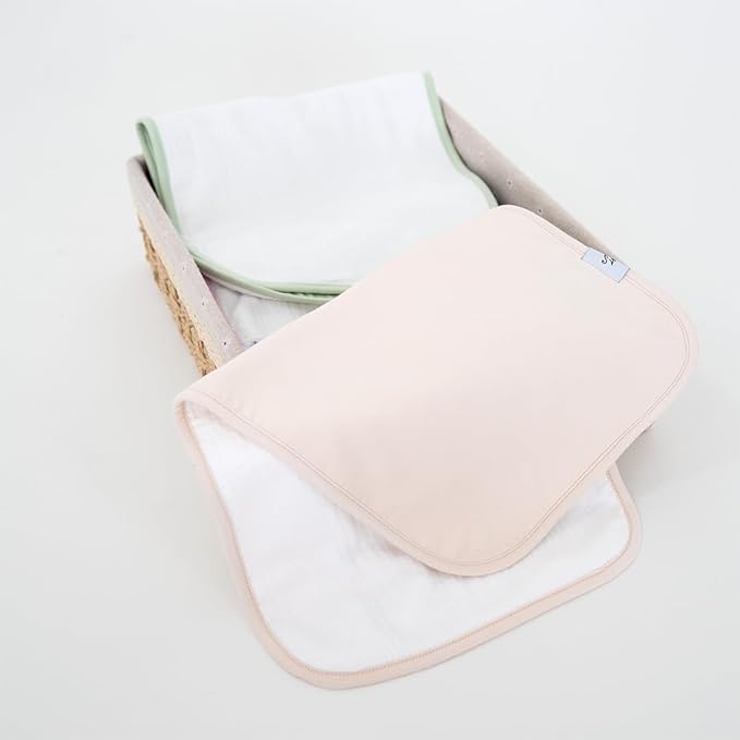 Premium Baby Burp Cloths, Extra Soft Spit Up Rags with 3 Absorbent Layers, 21" x 10" Size, Sand