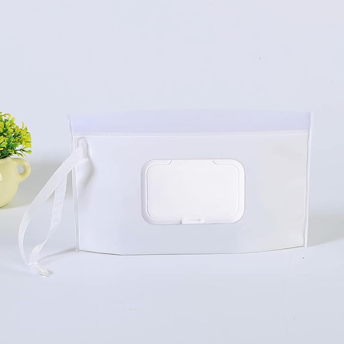 2 Pack Reusable Wipes Pouch Portable Wipes Dispenser Refillable Wet Wipe Container Lightweight Travel Wet Wipe Case Holder for Diaper Bag