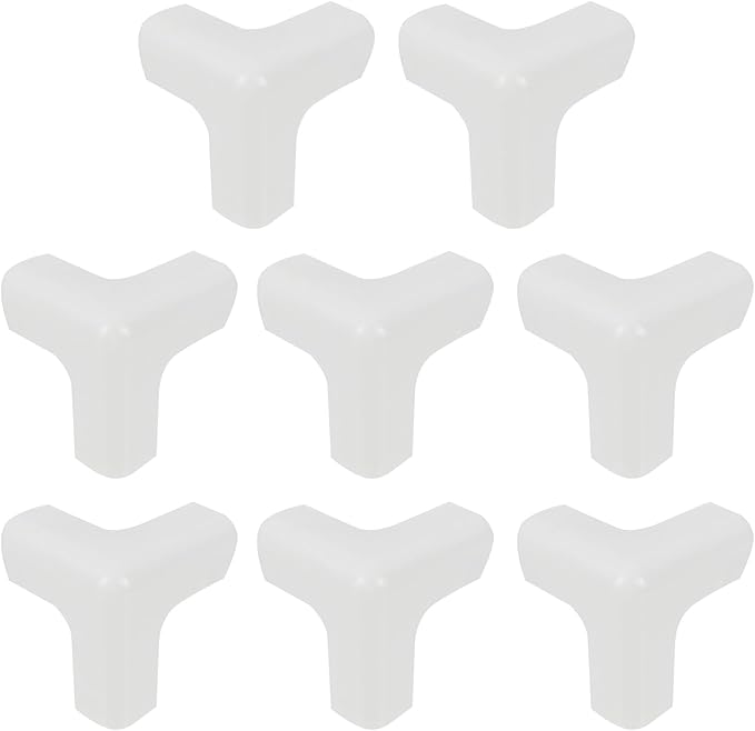 Xiaoyztan PVC 3D T Shape Corner Guards Baby Protective Funiture Edge Protectors for Table Chair Desk Cabinet 1.6-Inch 8Pcs White