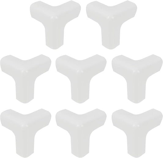Xiaoyztan PVC 3D T Shape Corner Guards Baby Protective Funiture Edge Protectors for Table Chair Desk Cabinet 1.6-Inch 8Pcs White