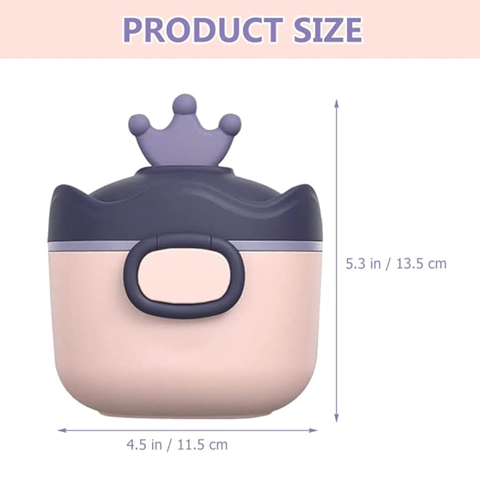 Crowns Baby Dispenser Scoop Portable Milk Storage Container Travel Daycare Holder Snack Storage Container Non Spill Design
