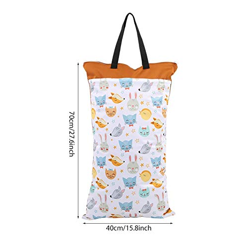 Large Hanging Wet/Dry Pail Bag for Cloth Diaper,Inserts,Nappy, Laundry with Two Zippered Waterproof,Reusable(EF160)