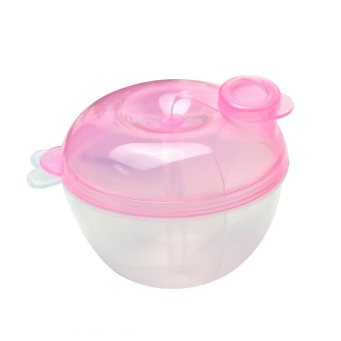 ibasenice Portable Milk Powder Dispenser with 3 Compartments Leak-Proof Formula Container for Baby Travel Feeding Storage Box 3.81X3.81X2.83In