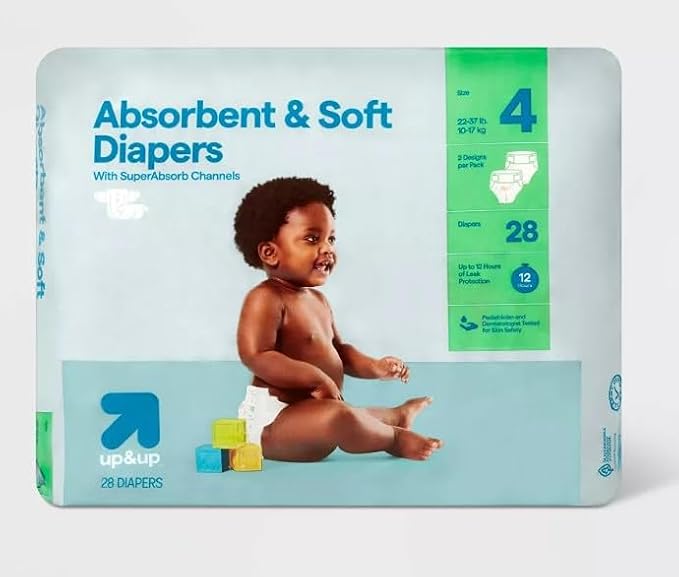 Disposable Diapers - (Size N - 162ct) up&up (Size-4, 28.0, Count)