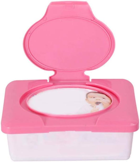 Wipes Storage Case Wet Tissue Storage Box Plastic Case Home Car Office Wipes Dispenser Case Baby Wipes Holder Refillable Container with Buckle Lid for Home Car Office