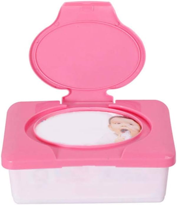 Afco Wet Tissue Storage Box Plastic Case Car Office Wipes Holder with Buckle Lid Blue