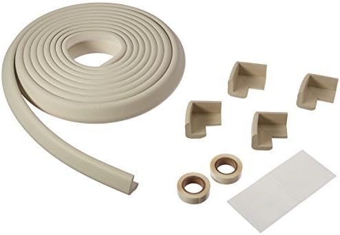 KidKusion Table Cushion | Made in USA | 16 Feet Edge + 4 Corners | Off White | Baby Proof Furniture Edge and Corner Guards