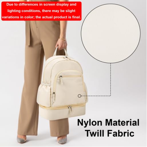 GDNasist Breast Pump Backpack Fit for Spectra S1 and S2 with Removable Cooler Compartment, Pumping Bag for Pump Accessories, Breast Pump Bag for Work, Travel and Family Use Beige