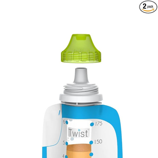 Kiinde Foodii Baby Food Storage System, Reusable Snack Spout Attachments, 2-Pack