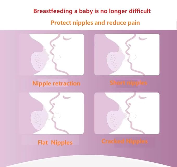 Breastfeeding Nipple Shields for Nursing Newborn Baby Nippleshield Breast Feeding 2 Count with Sterilizing Storage Case Clear (Small 17MM)