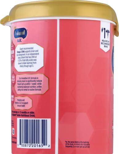 Enfamil A.R. Infant Formula,Clinically Proven to Reduce Reflux & Spit-Up in 1 Week, with Iron, DHA for Brain Development,Probiotics to Support Digestive & Immune Health, PowderTub,19.5 Oz (Pack of 3)