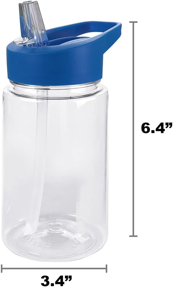 LOGOVISION Peppa Pig Kids Tritan Plastic Water Bottle with Straw Lid and Handle, Reusable Tumbler for Toddlers, Unisex for Girls and Boys, 12oz, Green Grass Scene