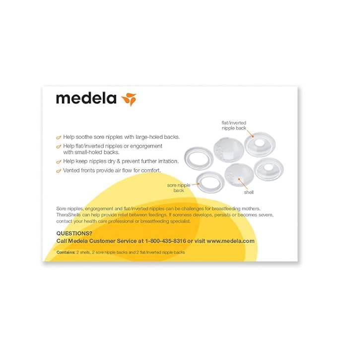 Medela TheraShells Breast Shells, Protect Sore, Flat, or Inverted Nipples While Pumping or Breastfeeding, Natural Appearance and Exceptional Comfort, Made Without BPA