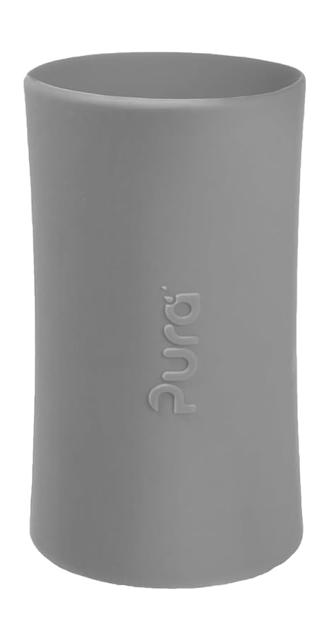 Pura Kiki Tall Silicone Sleeve for Bottle - Plastic-Free, Medical-Grade, Promotes Grip Handle, Protection & Insulation Compatible w/Pura Stainless Bottles 9oz & 11oz (Light Gray)