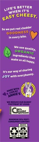 Annie's Organic Original Cheddar Squares Baked Snack Crackers, Made with Real Cheese, 11.25 oz (Pack of 4)