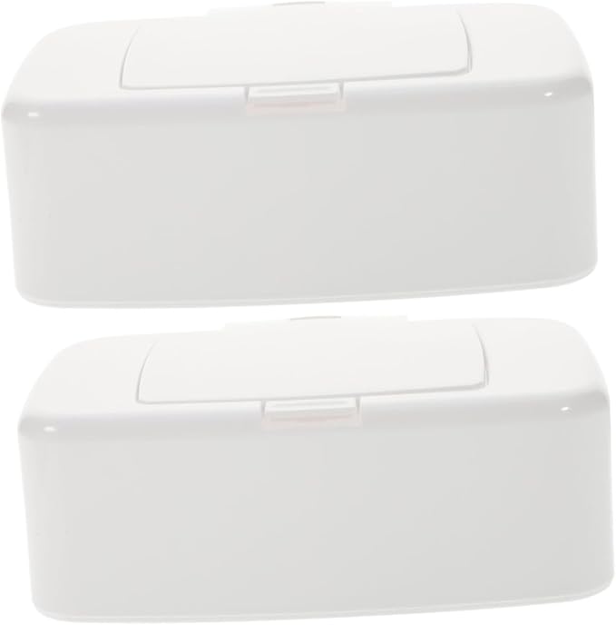 ibasenice 2pcs Storage Box Containers with Lids Toilet Paper Holder Moist Tissue Dispenser Tissue Storage Case Wipes Container Wipe Dispenser White Baby Pp Tissue Paper Makeup Remover