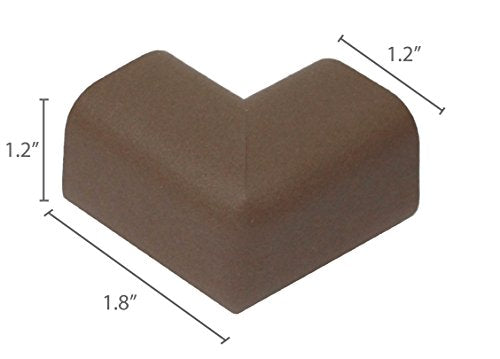 KidKusion Corner Cushion | Made in USA | Brown | 8 Pack | Furniture and Corner Protector