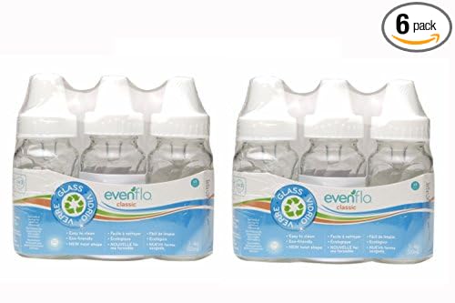 Evenflo 6 Pack Classic Glass Bottle, 4-Ounce