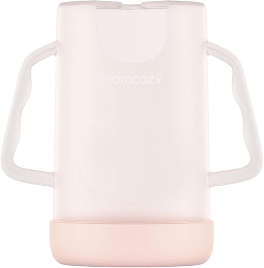 Momcozy Baby Pouch Holder No Squeeze, Baby Food & Juice Box Holder, Mess-Free, Easy Grip for Self-Feeding, BPA-Free & DEHP-Free, Must-Have for Babies, Pink