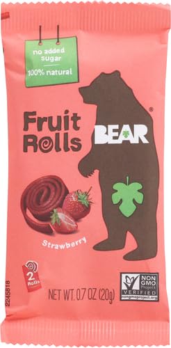 Bear Apple-Pear Strawberry Fruit Rolls, 0.7 oz (Pack of 6)