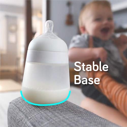 Nanobebe Silicone Baby Bottles 9oz 3pk White Bundled with Silicone Baby Bottles Nipples 4pk Y Cut