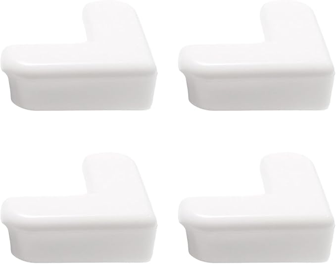 4Pcs White PVC Desk Edge Bumpers Adhesive Furniture Corner Protectors Protector Kit Anti-Collision Edge Safety Bumpers Baby Proof Soft Self-Adhesive Table Sharp Edges Guard