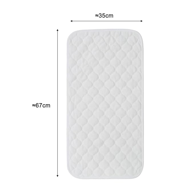  MOVEBO Soft Microfiber Quilted Waterproof Multi-Purpose Changing Changing Pad Liners, 14"x 27", 2 Count (Square White)
