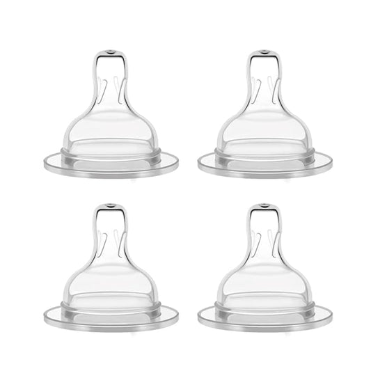 Maymom Silicone Nipple Medium Flow, 4pc; Compatible with Spectra/Motif Luna/Maymom Widemouth Bottles