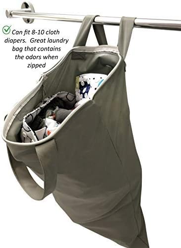 Wet Bag for Baby Cloth Diapers, Wet Dry Bag Wet Swimsuits and Towels, Breast Pump Parts, Travel, Gym, Yoga, Soiled Clothing (One Gray Bag)