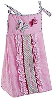 100% Cotton Butterfly Diaper Stacker Storage 1 PC Lovely Pink 3 D Butterfly Crib Diaper Organizer (Pink Butterfly Diaper Stacker)