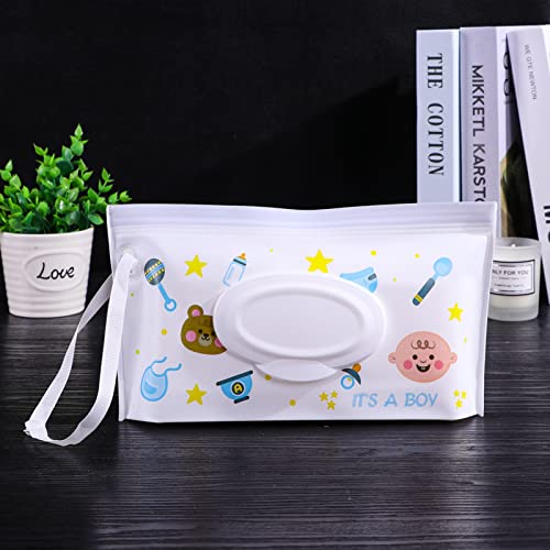 4PCS Baby Wipes Dispenser Travel Baby Wipe Holder Portable Wet Wipe Dispenser Bag Reusable Travel Baby Wipes Container Refillable Wet Wipe Carrying Case Holder Wet Wipe Pouch