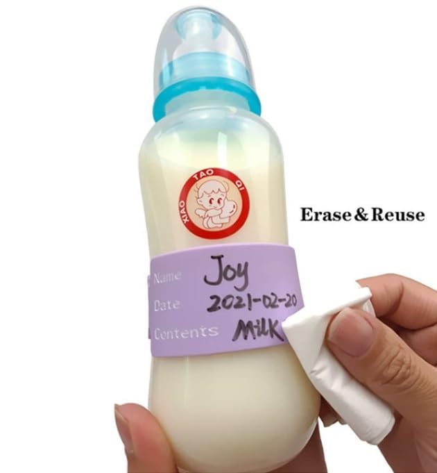 6 Pcs Reusable Silicone Labels for Baby Bottle Toddlers Nursery Daycare Essentials