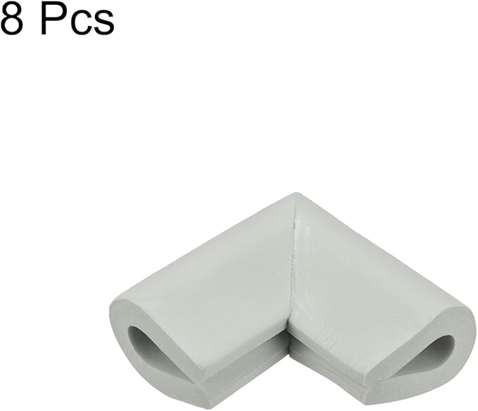 uxcell Corner Guards Edge Protectors, 8Pack U Foam Safety Bumper W Self-Adhesive Tape Furniture Corner Table Edge Guard, 2.16"x1.38"x0.31", Light Grey