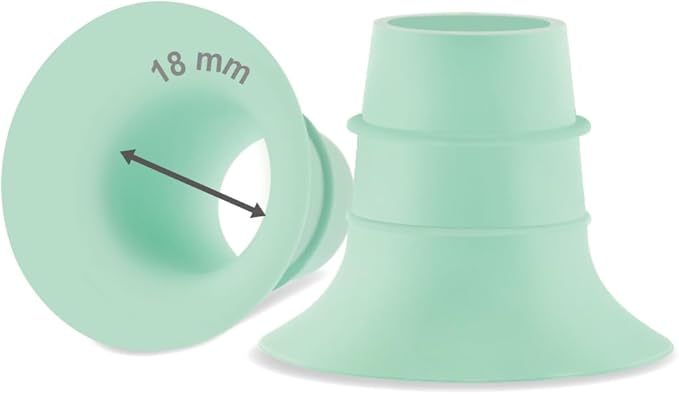 Maymom 18 mm Flange Insert Green Compatible with Elvie Single/Double Electric, Elvie Stride Cup (24mm), Compatible with Medela PersonalFit Flex Shield, Not Original Elvie Replacement Parts