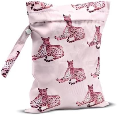 Wet Bag, Wet Dry Bag, Wet Bag for Swimsuit, Travel, Beach, Pool, Diapers, Dirty Yoga Gym Clothes, Waterproof Reusable Polar Bear Horse Dinosaur Alpaca Rabbit Cheetah Print