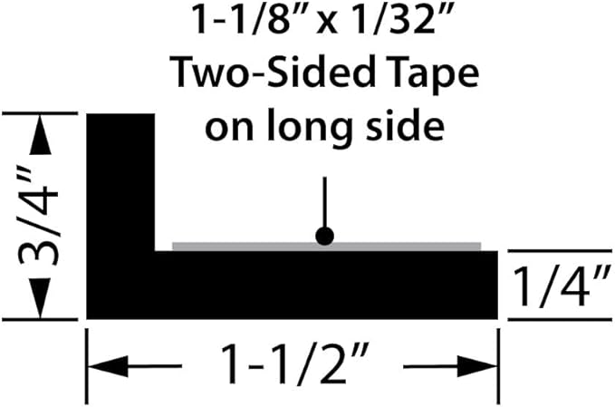 Outwater White 3/4" X 1-1/2" Wall Corner Protector Trim with Adhesive, 8FT Length, 10 Pack