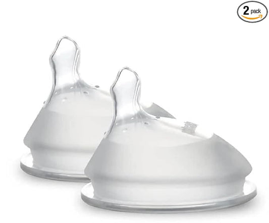 Haakaa Generation 3. Silicone Baby Bottle Nipples, Orthodontic, Anti-Colic, Wide Neck, 100% Medical Grade Silicone, Fit All Haakaa Baby Bottles, 2 PK (Size L (2-Pieces))